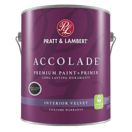Pratt & Lambert ACCOLADE Z4000 Interior Premium Paint and Primer, Velvet, Bright White, 1 gal Can 0000Z4080-16